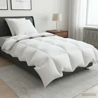 Syfax Set di piumini per letto in piuma d'oca, 90%, modello FULDA, 3 pezzi, dimensioni 155 x 220 cm, per l'inverno