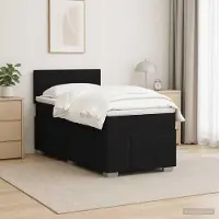 Prolenta Maison Exclusive - Letto boxspring con materasso nero 90 x 190 cm Tessuto