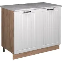 Vicco Mobile lavello cucina Fame-Line Bianco rustico/Rovere dorato 100 cm, PL Marmo, Model 61978