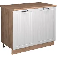 Vicco Mobile lavello cucina Fame-Line Bianco rustico/Rovere dorato 100 cm, PL Rovere, Model 61977