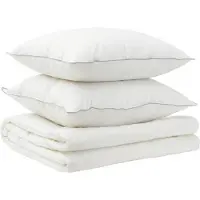 vidaXL Set di lenzuola e cuscini , 3 pezzi, 200x240 cm, estivo, 140 GSM, lana