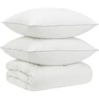 vidaXL Set di piumini d'oca , 90% piumino, modello FULDA, 3 pezzi, 200 x 240 cm, colore bianco