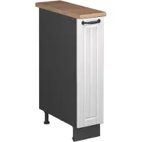 Vicco Armadio cucina dispensa alto Fame-Line Bianco rustico/Antracite 20 cm, PL Rovere, Model 62112