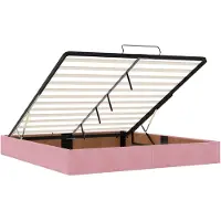 vidaXL Panca-letto con materasso e luci LED rosa, 180 x 200 cm, in velluto