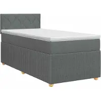 Syfax Letto a molle con materasso grigio scuro 90 x 190 cm in tessuto