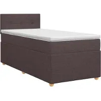 Syfax Letto a molle con materasso marrone scuro 100 x 200 cm in tessuto