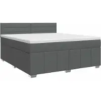 Syfax Letto a molle con materasso grigio scuro 140 x 190 cm in tessuto