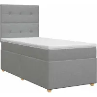 Syfax Letto a molle con materasso grigio chiaro 80 x 200 cm in tessuto
