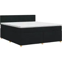 Syfax Letto a molle con materasso nero 140 x 190 cm in tessuto
