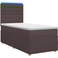 vidaXL Letto a molle con materasso marrone scuro 90 x 190 cm tessuto