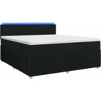 Syfax Letto a molle con materasso nero 140 x 190 cm in tessuto