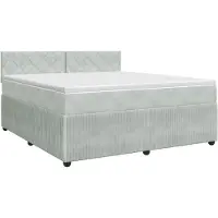 Syfax Letto a molle con materasso grigio chiaro 140 x 200 cm in velluto