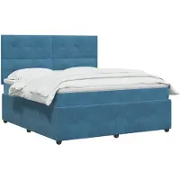 vidaXL LED letto a molle con materasso blu 140 x 200 cm in velluto