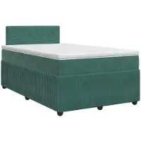 Syfax Letto a molle con materasso verde scuro 120 x 200 cm in velluto