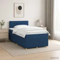 Prolenta Maison Exclusive - Letto boxspring con materasso blu 120 x 190 cm Tessuto