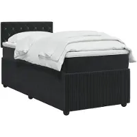 vidaXL Letto a molle con materasso nero 100 x 200 cm in velluto