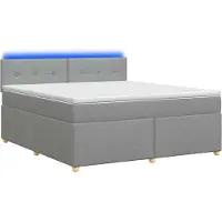 vidaXL Letto a molle con materasso grigio chiaro 140 x 200 cm in tessuto