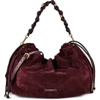Gianni chiarini borsa a spalla morgana in pelle scamosciata borgogna