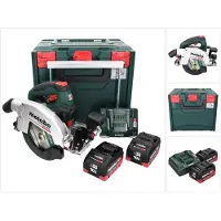 Metabo Sega circolare a batteria KS 18 LTX 66 BL 18 V 165 mm + 2 batterie da 10,0 Ah + caricabatterie + metaBOX