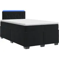 Syfax Letto con rete a molle, materasso e luci LED, colore nero, dimensioni 120 x 190 cm, rivestito in velluto