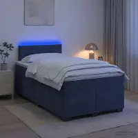 Prolenta Letto a molle insacchettate "Maison Exclusive" con materasso e illuminazione LED, colore grigio scuro, dimensioni 120 x 190 cm, rivestito in velluto