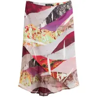 Desigual , Gonna stampata asimmetrica, Donna, Poliestere, Nero, L