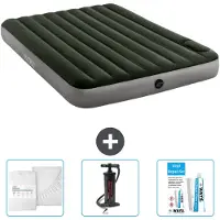 Intex Letto gonfiabile - 2 persone - 152 x 203 x 25 cm - verde - lenzuolo - pompa e kit di riparazione