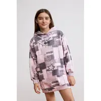 Desigual , abito felpa con stella, Bambini, Cotone, Rosso, 7/8