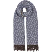 Liu Jo stola monogram con frange denim