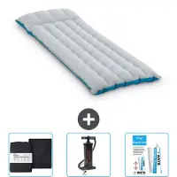 Intex Materassino da campeggio - 1 persona - 67 x 184 x 17 cm - blu - include lenzuolo - pompa e kit di riparazione