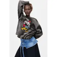 Desigual , Maglione stampato Mickey, Donna, Nero, XS