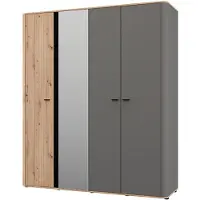 Dmora Truth - Guardaroba Grande, 180x211h cm Marrone Rovere Nodi, Appendiabiti
