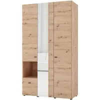 Dmora Patzcu - Guardaroba 3 Ante, 117x52 cm Marrone Rovere Nodi, Appendiabiti