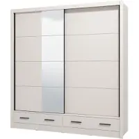 Dmora Copala - Guardaroba 2 Ante, 205x216h cm Bianco Crema, 4 Ripiani