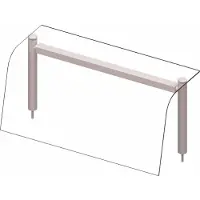 Stalgast Ripiano superiore in vetro con protezione antistarnuti e illuminazione 790x455x450 mm per sistemi di ristorazione