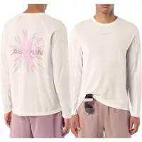 Salomon - T-shirt traspirante e leggero - Shkout Core LS Tee GFX M Whisper White Pink Frosting Icy Pink per Uomo - Taglia L - Beige