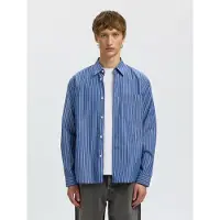 Selected Camicia A Maniche Lunghe Uomini Blu XXL