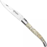Laguiole En Aubrac L0212IIFFCQB, Sandvik 12C27, Green Turbo Shell coltellino tascabile, 12 cm