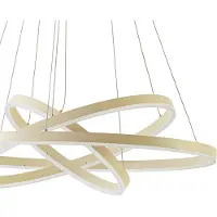 Arcchio Lampada LED a sospensione Albiona, beige, 3 anelli, Ø 80 cm