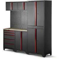 HBM sistema modulare per officina 6 pezzi, nero rosso, modello B