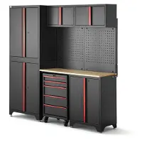 HBM sistema da officina modulare 6 pezzi, nero rosso, modello A