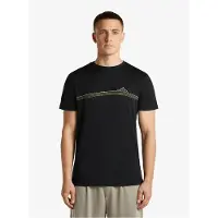 Icebreaker Merino 150 Tech Lite S/S Tee Range Stripes Maglia merino Uomo (M, nero)
