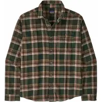 Patagonia - Camicia in cotone biologico - M's L/S LW Fjord Flannel Shirt Cozy Cabin Treeline Green per Uomo in Cotone - Taglia M - Kaki