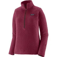 Patagonia - Polar con cerniera, effetto goffrato e asciugatura rapida - W's R1 Air Zip Neck Berry Fig per Donne in Poliestere Riciclato - Taglia L - Viola