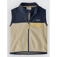 Patagonia Baby's Micro D Snap-T Vest Gilet in pile Bambini (6-12 Months, beige/blu)