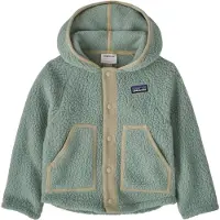Patagonia - Felpa con cappuccio in Polartec - Baby Retro Pile Jkt Cover Green - Taglia Bambino 2a - Verde