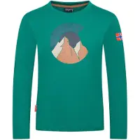 TROLLKIDS Kid's Halsafjord Longsleeve Maglia a manica lunga Bambini (110, turchese)