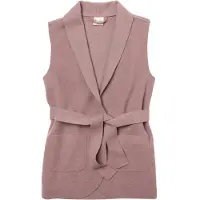 Engel Women's Vest Gilet in lana merino Donna (46/48, fuchsia/marrone)