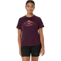 Asics Women's Fujitrail Logo S/S Top Maglia da corsa Donna (L, lilla)