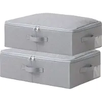 OEM Scatole pieghevoli con coperchio morbido - set di 2 - grigio scuro - album per vestiti antipolvere - cubi organizzatori per cesti di erbe da ingresso.